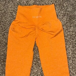 NVGTN Sunset Orange Scrunch Seamless Leggings Size XS